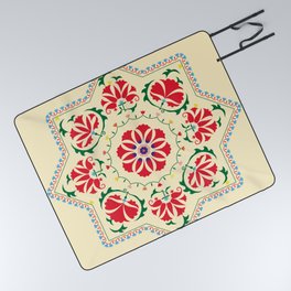 Uzbek ethnic vintage ornament suzani Picnic Blanket