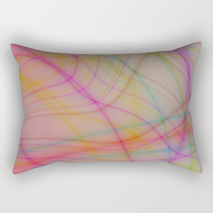 Colorful wavy lines Rectangular Pillow