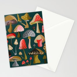Mushroom Collection – Teal Stationery Card
