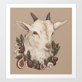 Goat and Figs Art Print