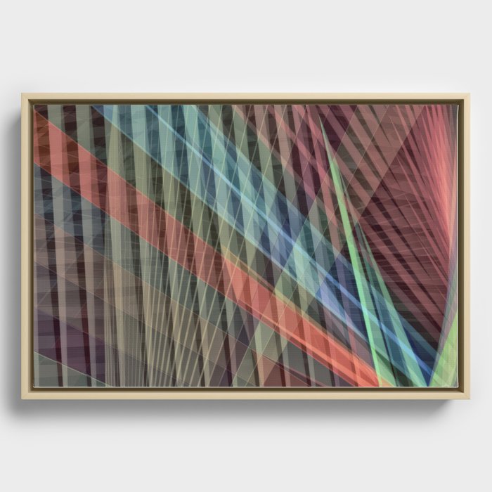 Algorithmic Harmonics Geometric Abstract Art Framed Canvas