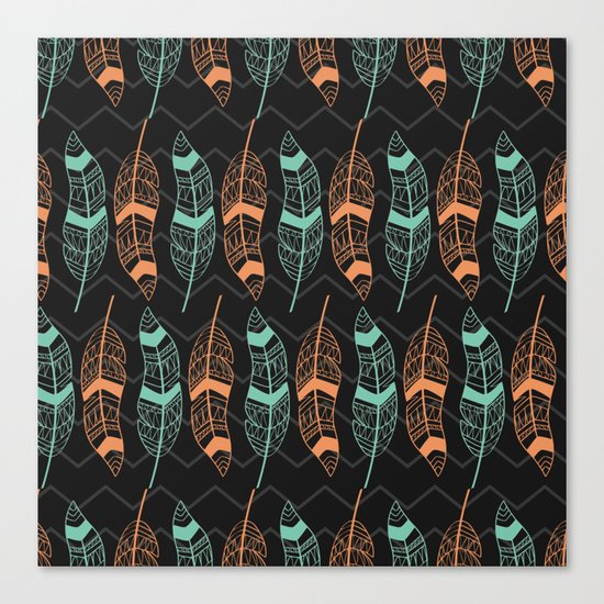 Feather in lines Canvas Print