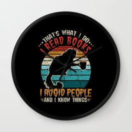 Read Books Avoid People Book Reading Bookworm Wall Clock