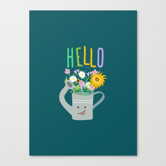 Happy Day- Watering Can Canvas Print