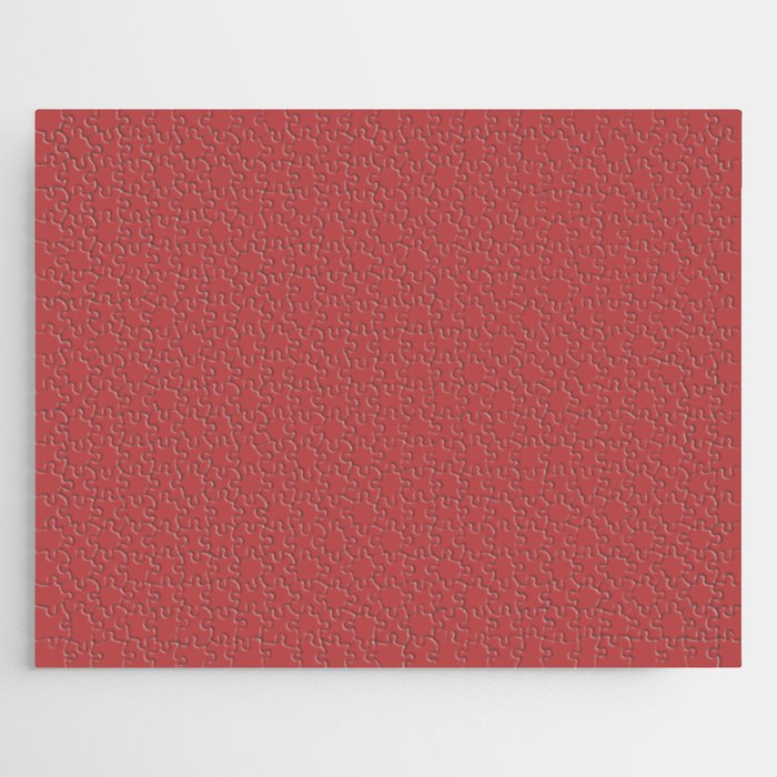 Enticing Red solid color modern abstract pattern  Jigsaw Puzzle