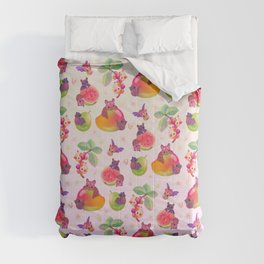  Fruit and bat - pastel Comforter