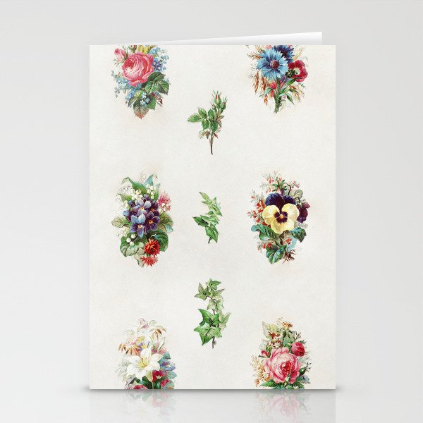 Nine Poetry Pictures with Flowers and Plants Stationery Cards
