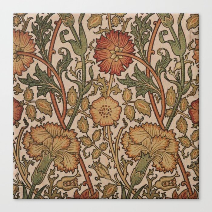 William Morris Rose and Rose, William Morris floral design  Canvas Print