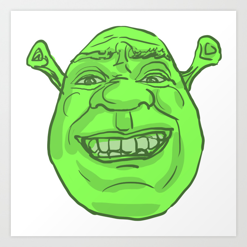 Shrek S Face Art Print By Daoust Society6