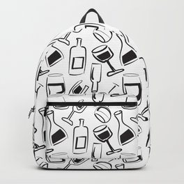 Wine Lovers Illustrated Wine Glasses and Wine Bottles Backpack