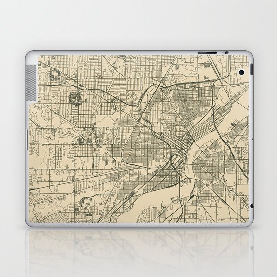 Toledo USA - Vintage City Map Laptop & iPad Skin