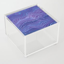 Lavender Blue Lace Marble Acrylic Abstraction Acrylic Box