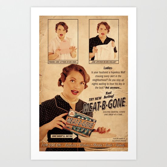 Meat-B-Gone Ad Art Print