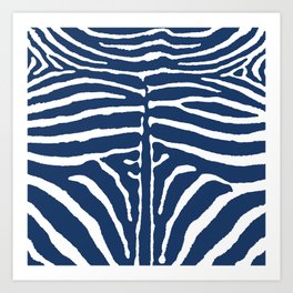 Zebra Wild Animal Print Blue 222 Art Print