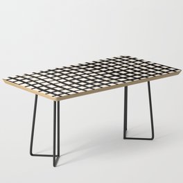 Warped Modern Minimalist Grid in Black and Almond Cream Coffee Table