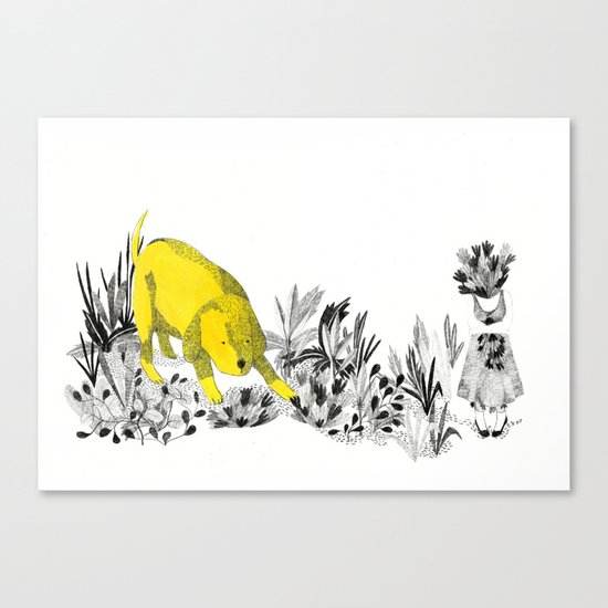 yellow dog Canvas Print