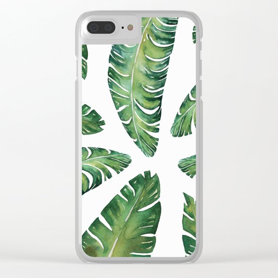 Tropical Banana Leaves #society6 #buyart Clear iPhone Case