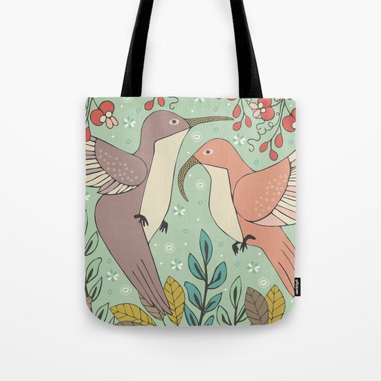 Dancing Hummingbirds Tote Bag