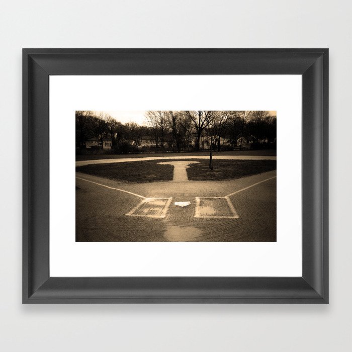 Baseball Field, Paramus, NJ 2021 Sepia Framed Art Print