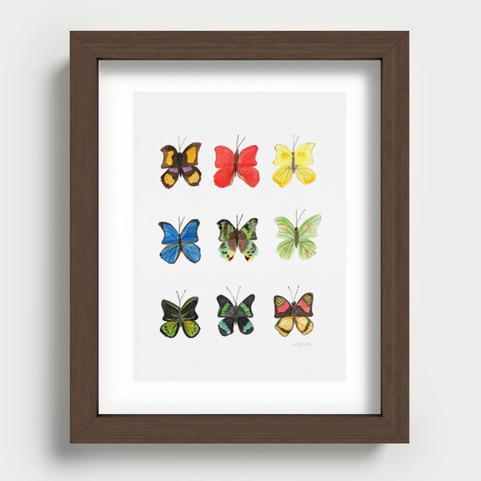 Romantic Tropical Butterflies Recessed Framed Print