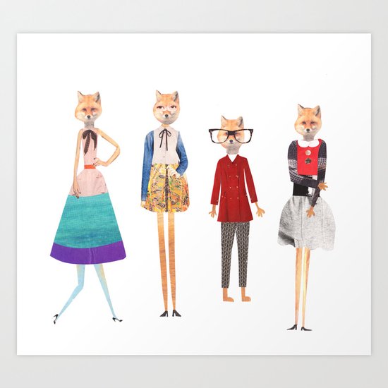 Fox love Art Print