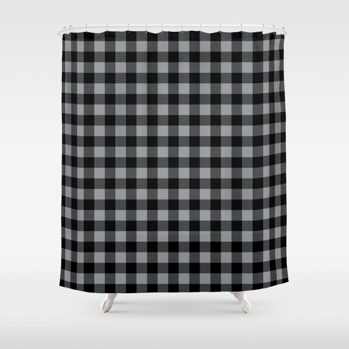 Steely Gray - check Shower Curtain