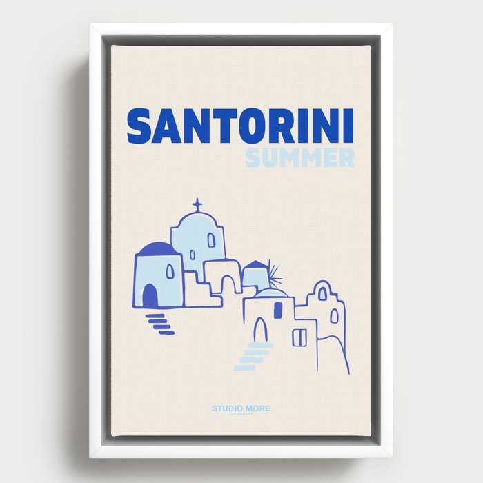 Santorini Summer Framed Canvas