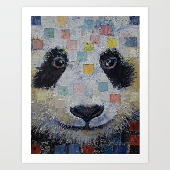 Panda Checkers Art Print