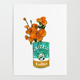 Greek Coffee & Marigolds for Lunch  Poster