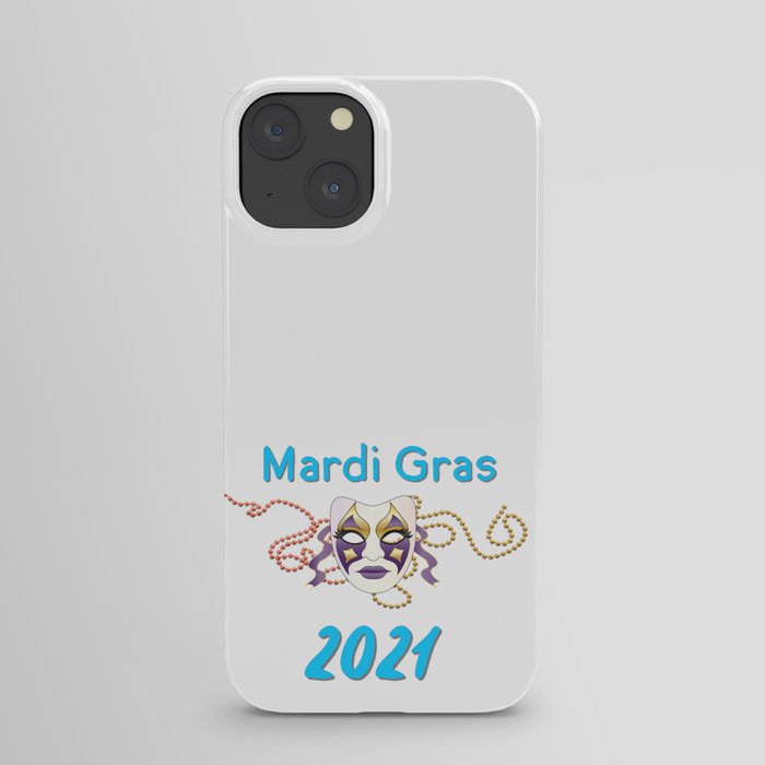 Mardi Gras 2021 with Blue Lettering iPhone Case