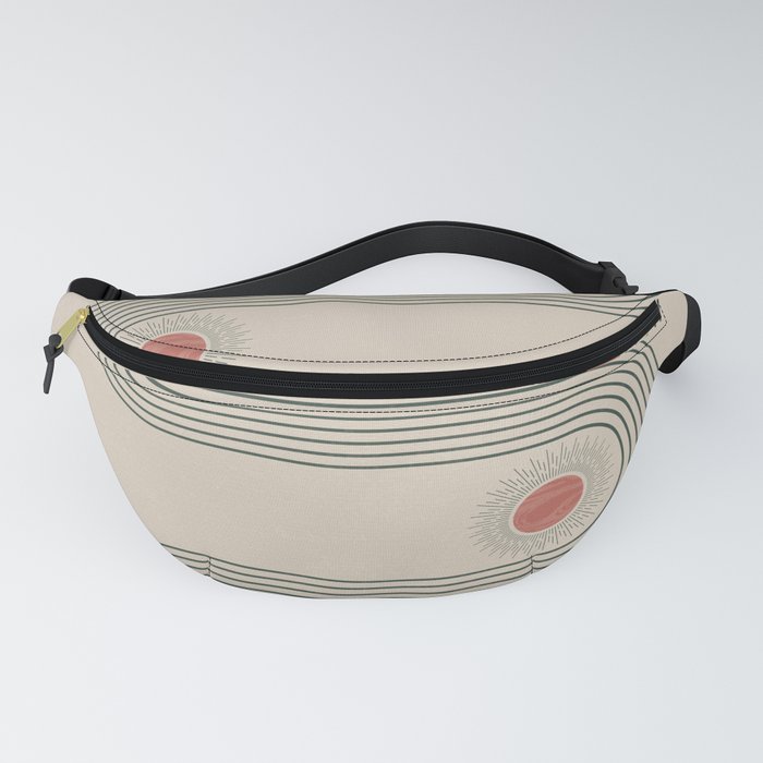 Mid century modern minimalist print with contemporary geometric moon phases Fanny Pack