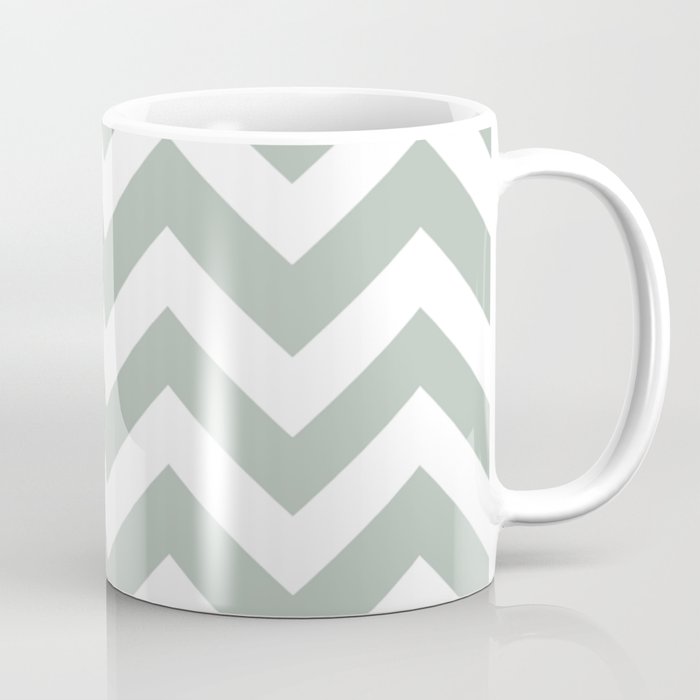 Ash gray - grey color - Zigzag Chevron Pattern Coffee Mug