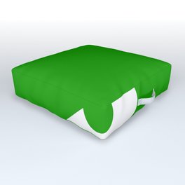 Letter J (White & Green) Outdoor Floor Cushion