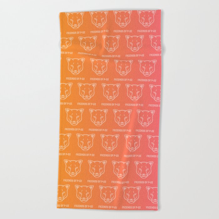 P22 Mountain Lion Pink & Orange Wrapping Paper Beach Towel