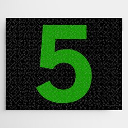 Number 5 (Green & Black) Jigsaw Puzzle
