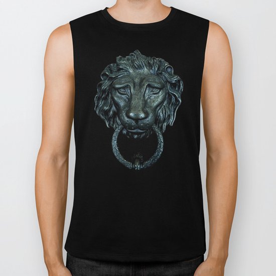 Vintage bronze lion door knocker Biker Tank