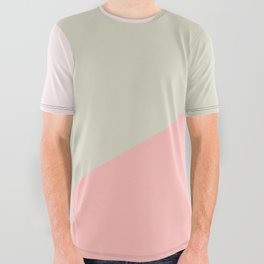Romantic Pink Abstract Minimal Geometry All Over Graphic Tee