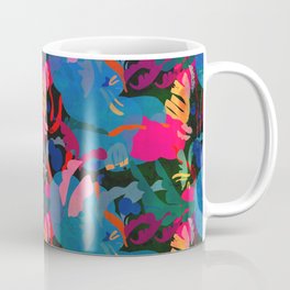 Papercut Floral Dark Coffee Mug