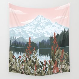 Mount Hood National Park Poster, Portland Oregon, Pacific Northwest, Vintage Retro Travel Poster Wall Tapestry