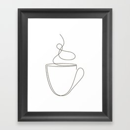 coffee or tea cup - line art Framed Art Print