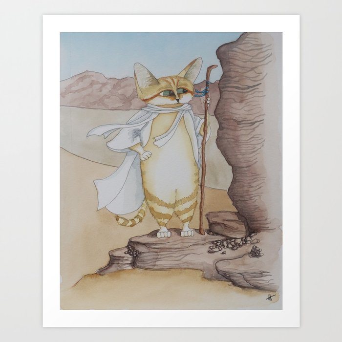 Koutou the North African Sand Cat Art Print