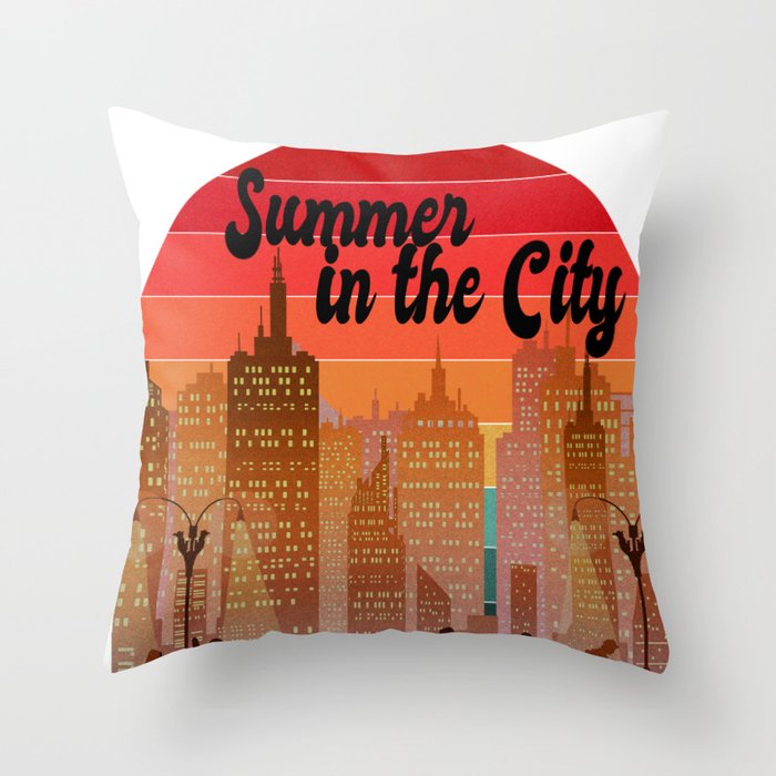 Summer in the City Throw Pillow