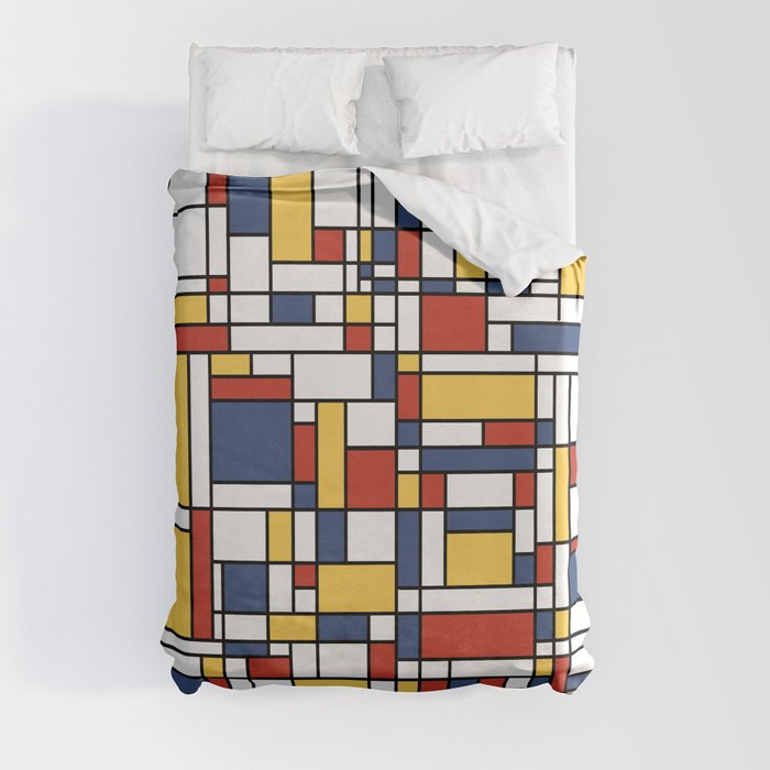 Mondrian De Stijl Pattern Duvet Cover