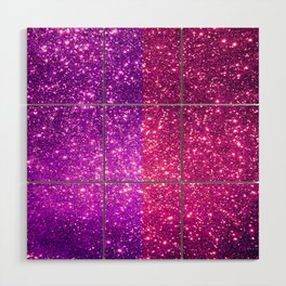 Purple And Pink Glitter Trendy Collection Wood Wall Art