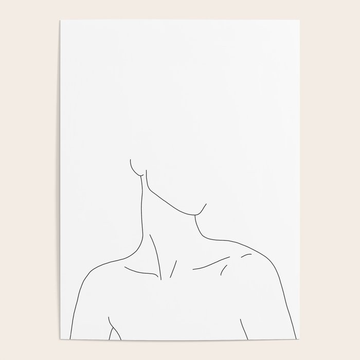 Neckline collar bones drawing Gwen Poster by The Colour Study Society6