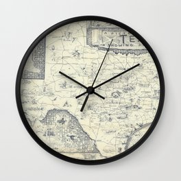 A pictorial sketch of Texas-Old vintage map Wall Clock