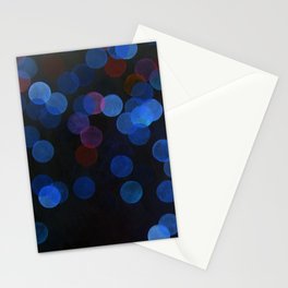 No. 45 - Print of Deep Blue Bokeh Inspired Modern Abstract Painting  Stationery Cards