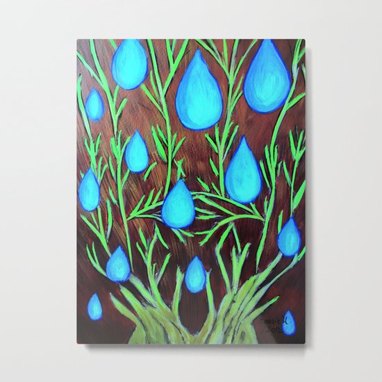 Raindrops/abstract Metal Print