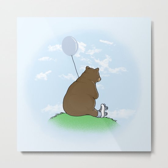 Cloudy the Bear Metal Print