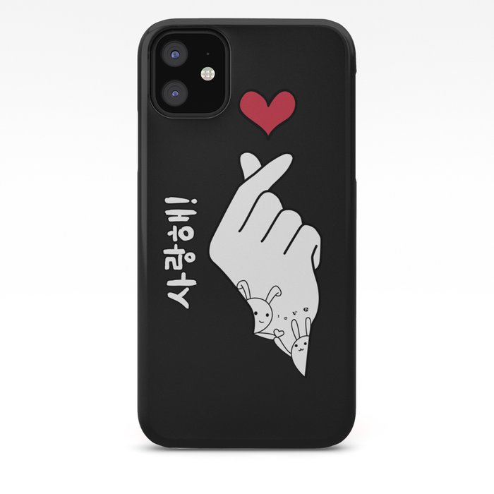 K Pop Finger Heart Saranghae Iphone Case By Nycth